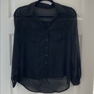 Sheer Black Botton Up